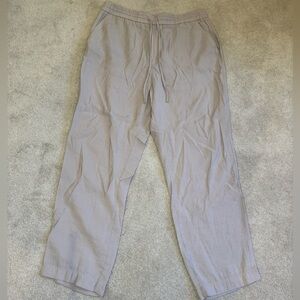 Zara Beige Cropped Ankle Lightweight Pant Size L